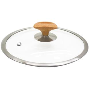 不锈钢钢化玻璃盖马勺盖雪平锅盖汤锅盖蒸锅盖家用透明宽边炒锅盖