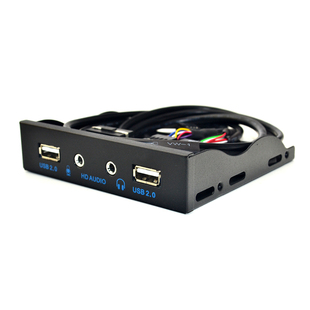 包邮USB2.0软驱位音频前置面板 HD-AUDIO 3.5音频面板加强电源口