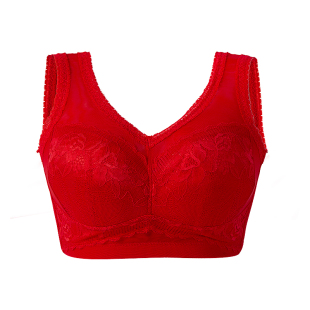 其内本命年红色内衣套装喜庆大胸显小收副乳防下垂背心式薄款文胸