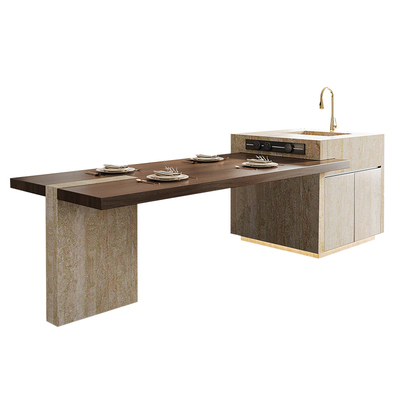 高端定制岩板岛台餐桌可伸缩