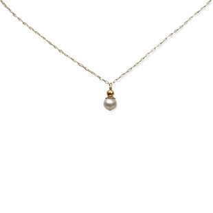 微风庄园“露白”迷你极光天然淡水珍珠项链 美国14k包金锁骨链