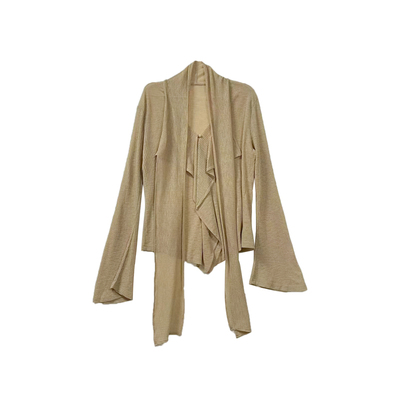 设计感荷叶边飘带长袖T恤