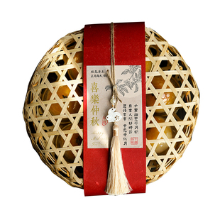 2025新款月饼包装盒高档中国风圆竹篮冰皮流心蛋黄酥中秋礼盒空盒