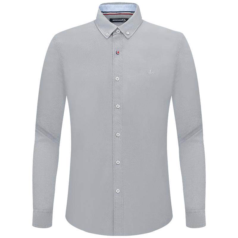 Navigare小帆船纯棉牛津纺长袖衬衣男春季新款休闲衬衣高级上衣