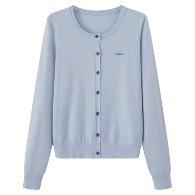 画风drawwind针织刺绣圆领开衫