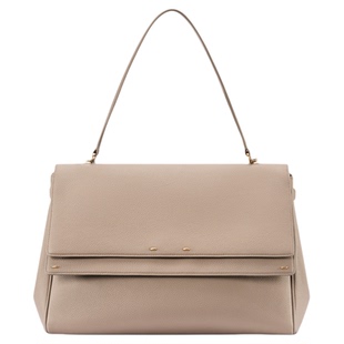 【本周新品】Fabrique荔枝纹牛皮配肩带双肩翻盖公文包中号月岩灰