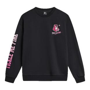 李宁卫衣男女同款秋冬加绒保暖套头长袖女款宽松运动上衣情侣卡通