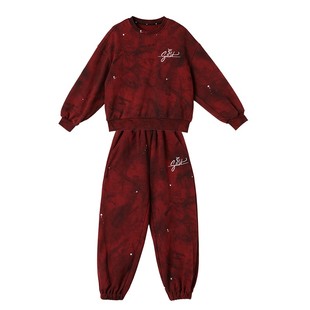 女童运动套装2025新款中大童洋气时髦宽松秋冬装加绒卫衣两件套潮