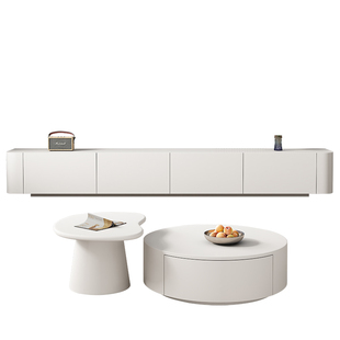 北欧实木茶几客厅家用2023新款电视柜现代简约小户型落地烤漆茶几