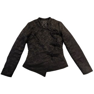 此岸歌声*原创-黑色哑光树叶纹小棉衣 （年末回馈，看清描述）