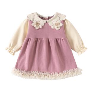 春装女童连衣裙洋气时髦公主风秋季长袖韩版小童宝宝女孩裙子衣服