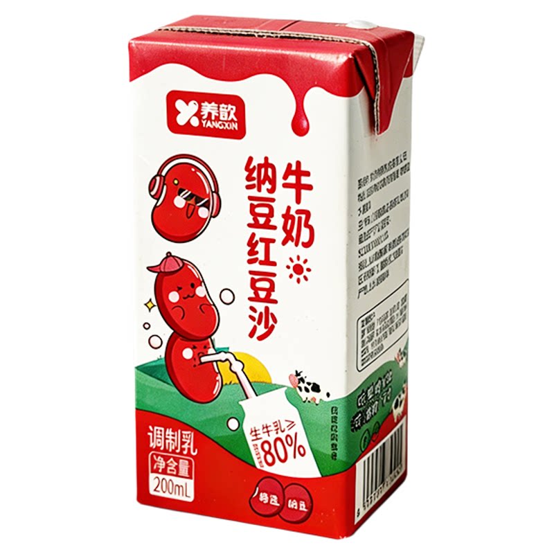纳豆红豆绿豆沙牛奶8盒*200ml