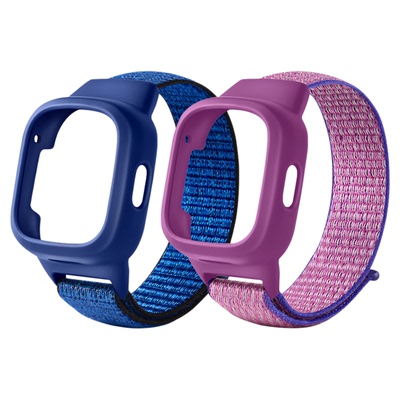 适用华为儿童手表3尼龙表带荣耀小k2通用尼龙帆布腕带ELF-G00/G10学生电话手表链尼龙回环透气表带防水替换带