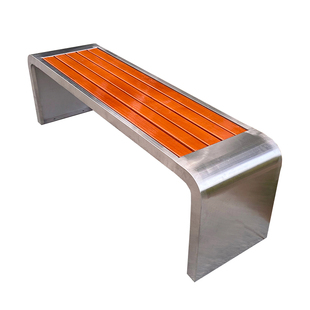 不锈钢公园椅户外长椅长凳庭院小区休闲长条座椅等候椅防腐木塑木