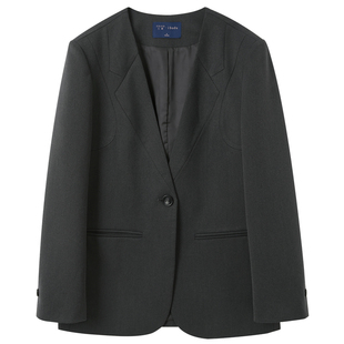 ibudu2025春季新款显瘦西装外套女格雷风通勤百搭宽松