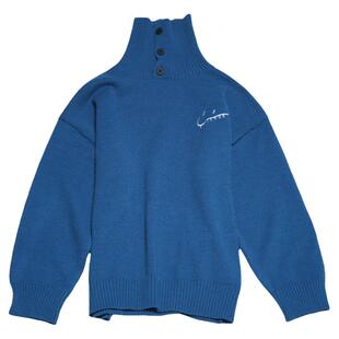 STILLYOU原创慵懒可变高领护脖套头毛衣女宽松小刺绣百搭针织衫