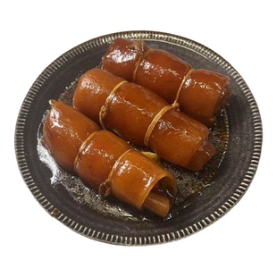 老卤味蜜汁猪皮卷热卤熟食酱香猪皮块下酒菜凉拌肉皮商用加热即食