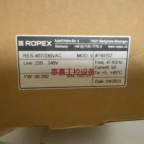 全新原装德国进口ROPEX诺派克RES407230V请询价