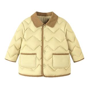 【真心绒】迷你巴拉男女童三防羽绒服宝宝拼接翻领外套2025冬新款