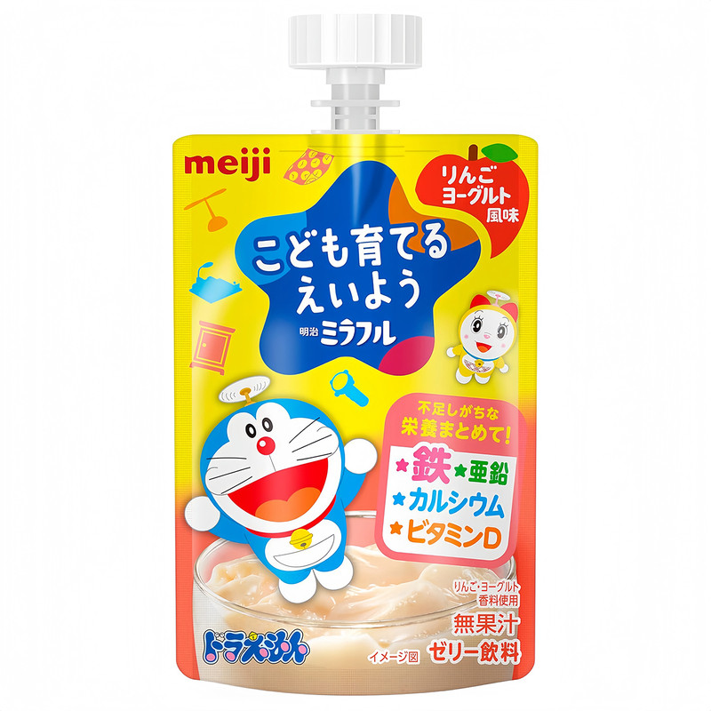 日本进口明治宝宝酸奶味果冻饮料
