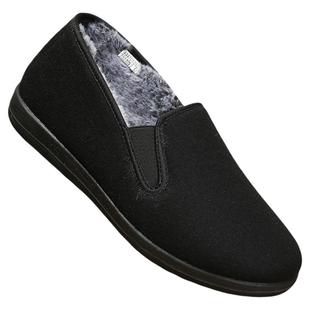 老美华冬季加绒老北京布鞋男加厚保暖一脚蹬中老年人防滑爸爸棉鞋