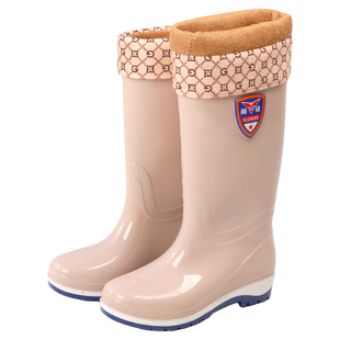 高筒雨鞋女加绒保暖防滑水鞋厨房防水鞋女士长筒雨靴胶鞋冬天中筒