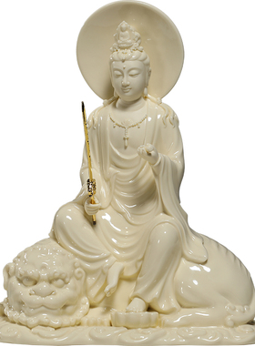 晟美陶瓷12寸文殊普贤菩萨佛像