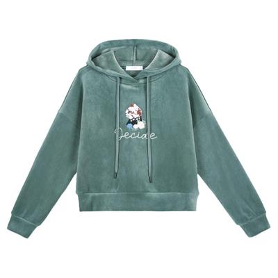 女连帽金丝绒卫衣秋冬季2025新款