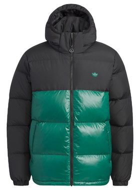三叶草连帽加厚拼接撞色面包服