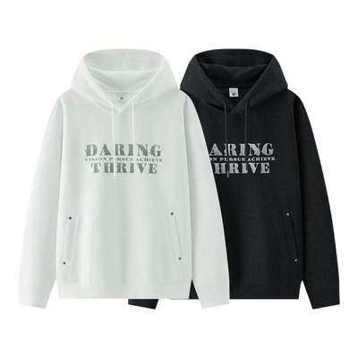 森马字母印花宽松连帽百搭卫衣男