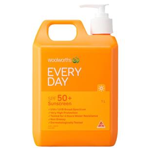 澳洲woolworths大容量四季防晒霜女面部成人儿童全身可用家庭装1L