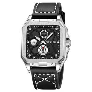 时刻美新款商务简约手表男士时尚潮流防水学生石英表镂空男表夜光