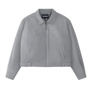 FILA FUSION斐乐潮牌梭织外套女2026夏季新款宽松翻领上衣夹克衫