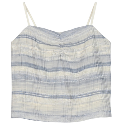 森女部落原创拼接蕾丝吊带