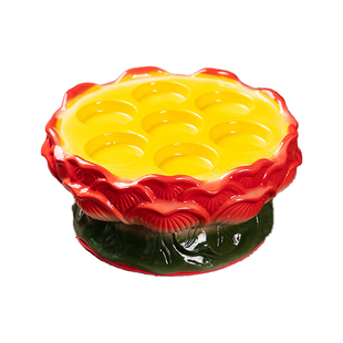 供佛蜡烛台陶瓷莲花灯座4小时酥油灯灯架