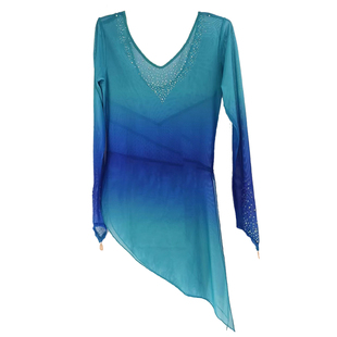 古典身韵舞蹈服练功服女艺考民族舞蹈演出服长袖渐变基训班服纱衣