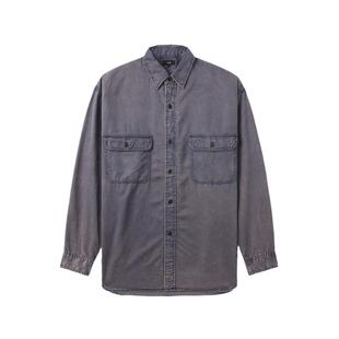 BEAMS男装水洗做旧长袖衬衫2024冬季新款复古日潮磨白上衣110268X