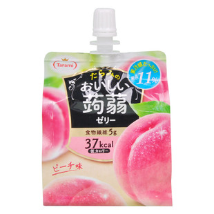 日本本土代购Tarami蒟蒻魔芋果汁低卡果冻白桃芒果吸吸乐零食150g
