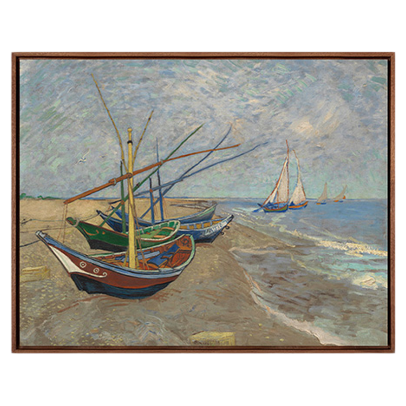 梵高-海边的渔船版画客厅装饰画