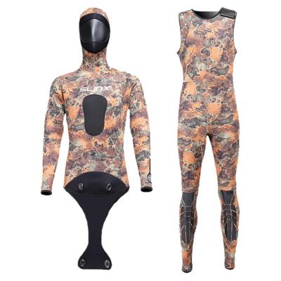 SLINX新款潜水服男湿衣3mm潜水服迷彩 自由猎潜连体浮潜服分体