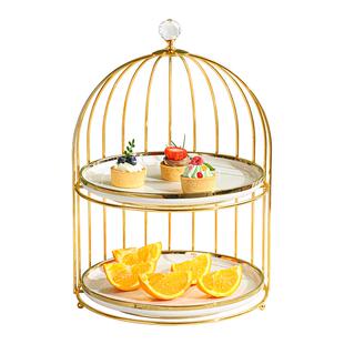 鸟笼甜品架英式下午茶三层架点心盘摆盘置物架蛋糕架子多层果盘架