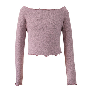 笛雀儿秋冬芭蕾舞练功服上衣长袖成人女一字领舞蹈服现代舞服毛衣