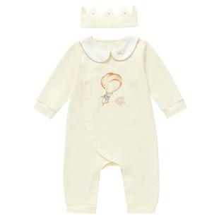 【门店同款】全棉时代春秋新款新生婴儿纱布绉布连体服婴幼儿衣服