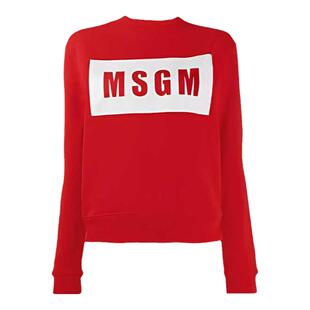 MSGM复古字母印花圆领卫衣男女同款宽松休闲情侣上衣