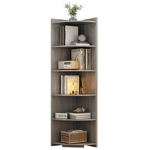 转角书架桌面置物架床上三角柜北欧宿舍小书柜床角扇形墙角收纳架