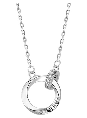 老凤祥S925银项链莫比纯银乌斯项链吊坠情侣情人节礼物送男友女友