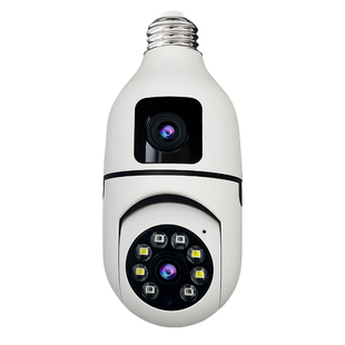 无线摄像头360度无死角家用手机远程全景摄影头E27螺口灯头监控器