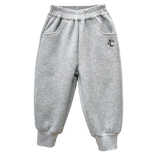 男童加绒加厚裤子一体绒2025秋冬款帅气儿童长裤宝宝休闲运动卫裤