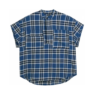 FOG红蓝坎肩男高街潮格子衬衫