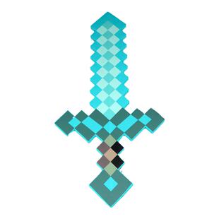 我的世界游戏玩具武器钻石剑镐火把灯模型泡沫斧头弓箭机关枪手办